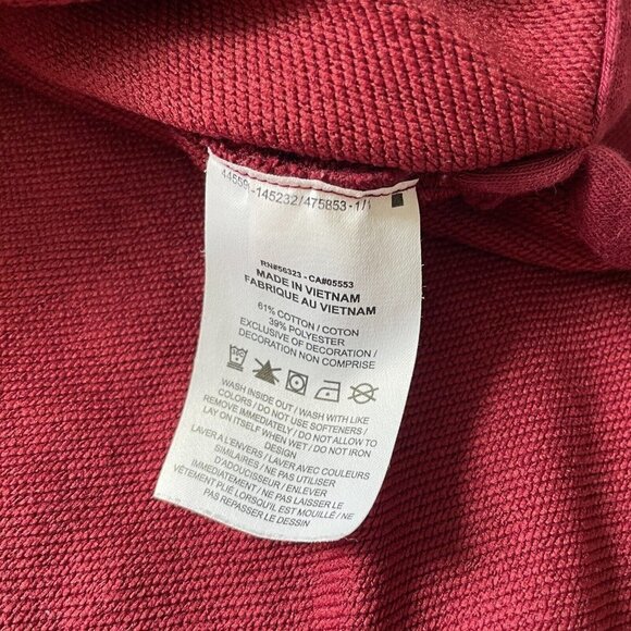 Nike Dri-Fit Sweatshirt Women Small Maroon Oversize Glitter Logo Slit Drawstring - Picture 3 of 11